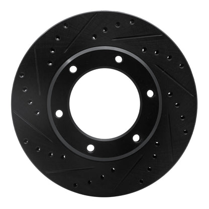 R1 Concepts R1 90-92 Toyota Land Cruiser Front Left Drilled & Slotted Black Brake Rotor