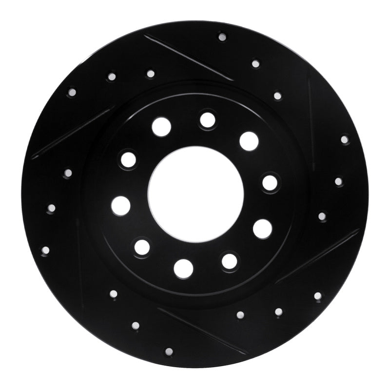 R1 Concepts R1 13-16 Dodge Dart Rear Right Drilled & Slotted Black Brake Rotor