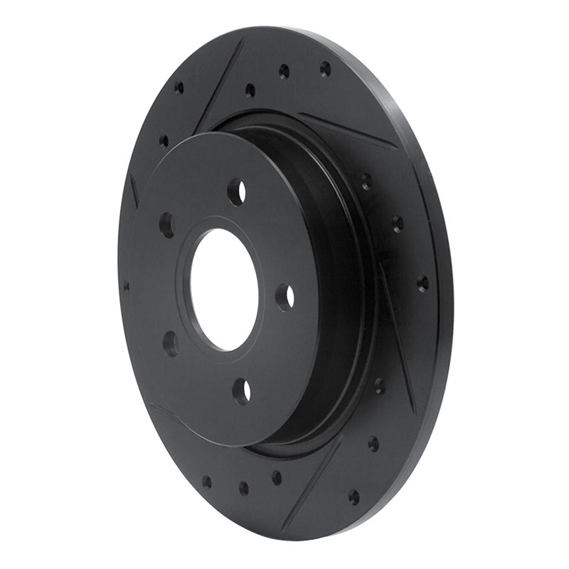R1 Concepts R1 12-18 Ford Focus Rear Left Drilled & Slotted Black Brake Rotor