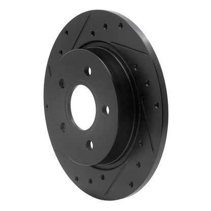 R1 Concepts R1 12-18 Ford Focus Rear Left Drilled & Slotted Black Brake Rotor