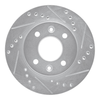 R1 Concepts R1 83-85 Renault R18I Front Right Drilled & Slotted Silver Brake Rotor
