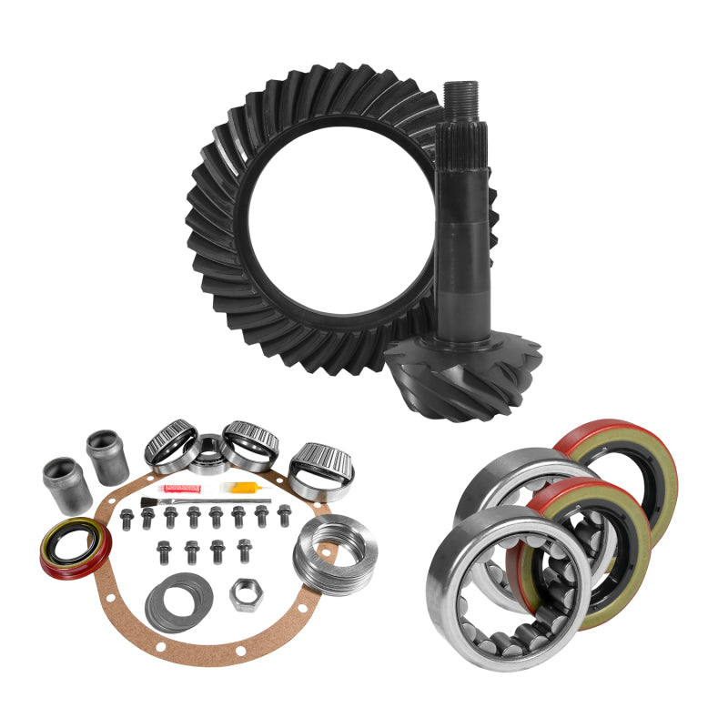 Yukon Gear & Axle Yukon Gear 8.875in GM 12T Thick 3.73 Rear Ring & Pinion Install Kit Axle Bearings and Seals