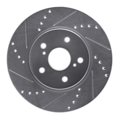 R1 Concepts R1 02-15 Lexus IS250 Front Left Drilled & Slotted Silver Brake Rotor
