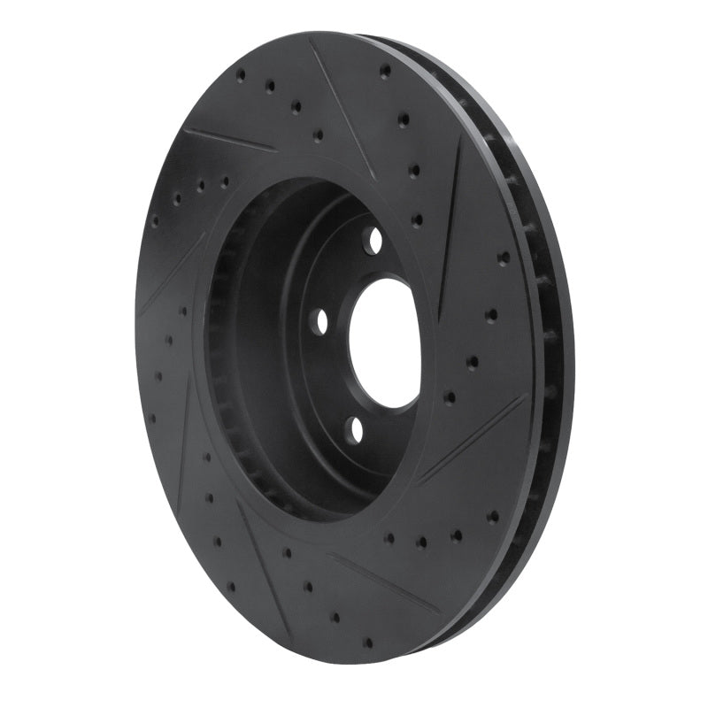 R1 Concepts R1 11-19 BMW 640I Gran Coupe Front Left Drilled & Slotted Black Brake Rotor