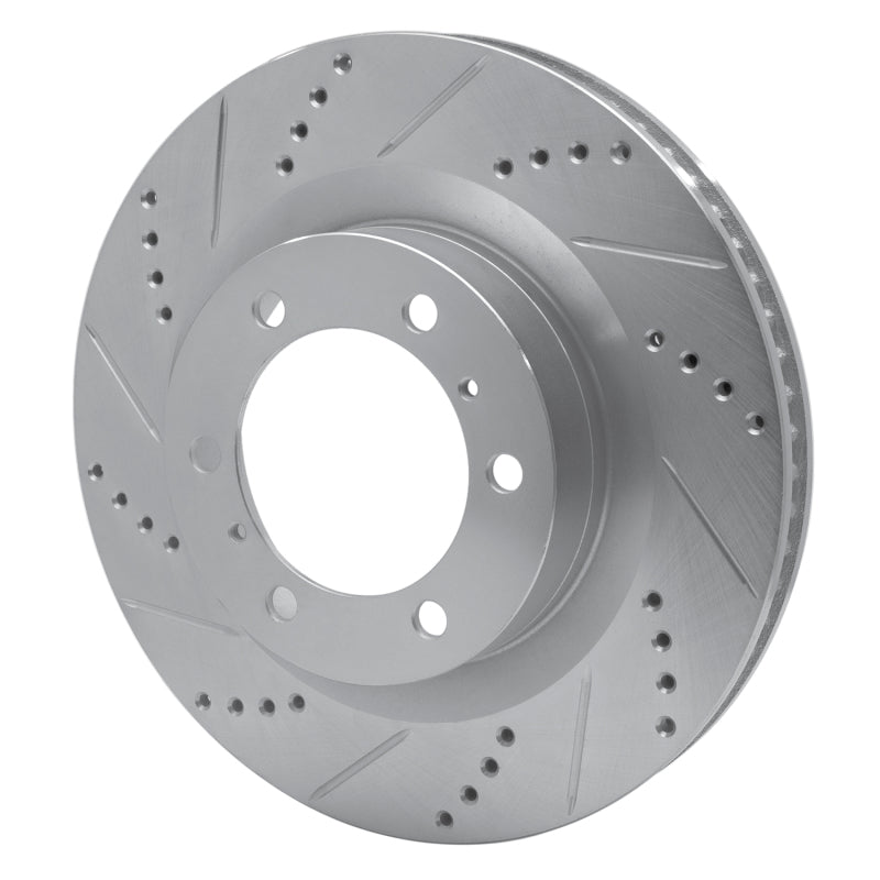 R1 Concepts R1 10-24 Lexus GX460 Front Left Drilled & Slotted Silver Brake Rotor