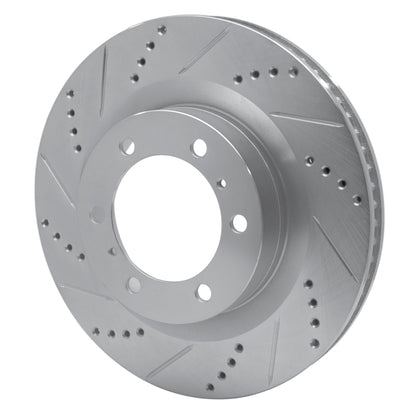 R1 Concepts R1 10-24 Lexus GX460 Front Left Drilled & Slotted Silver Brake Rotor