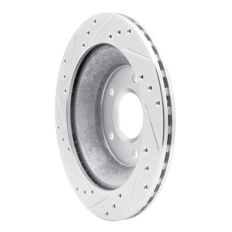 R1 Concepts R1 88-94 Chevrolet Corvette Front Right Drilled & Slotted Silver Brake Rotor
