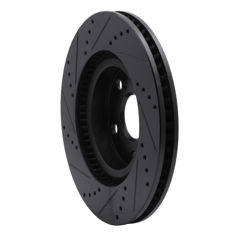 R1 Concepts R1 02-08 Seat ALHAMBRA Front Right Drilled & Slotted Black Brake Rotor