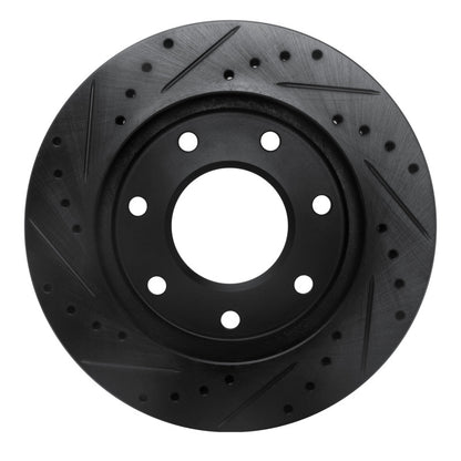 R1 Concepts R1 97-04 Ford F-150 4WD Front Right Drilled & Slotted Black Brake Rotor