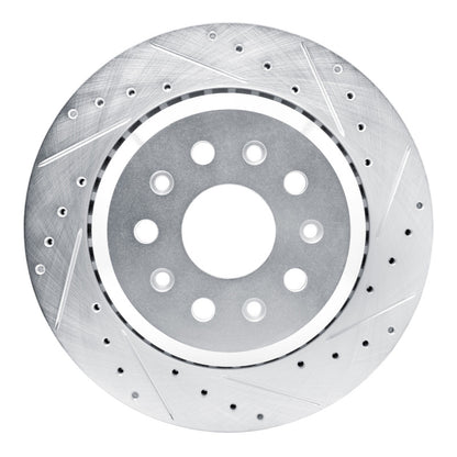R1 Concepts R1 20-25 Jeep Gladiator Rear Right Drilled & Slotted Silver Brake Rotor