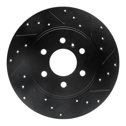 R1 Concepts R1 06-09 Buick Terraza Rear Right Drilled & Slotted Black Brake Rotor