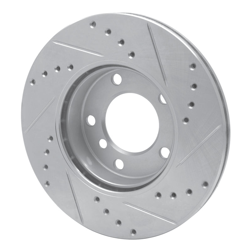 R1 Concepts R1 91-06 BMW 323I Front Left Drilled & Slotted Silver Brake Rotor