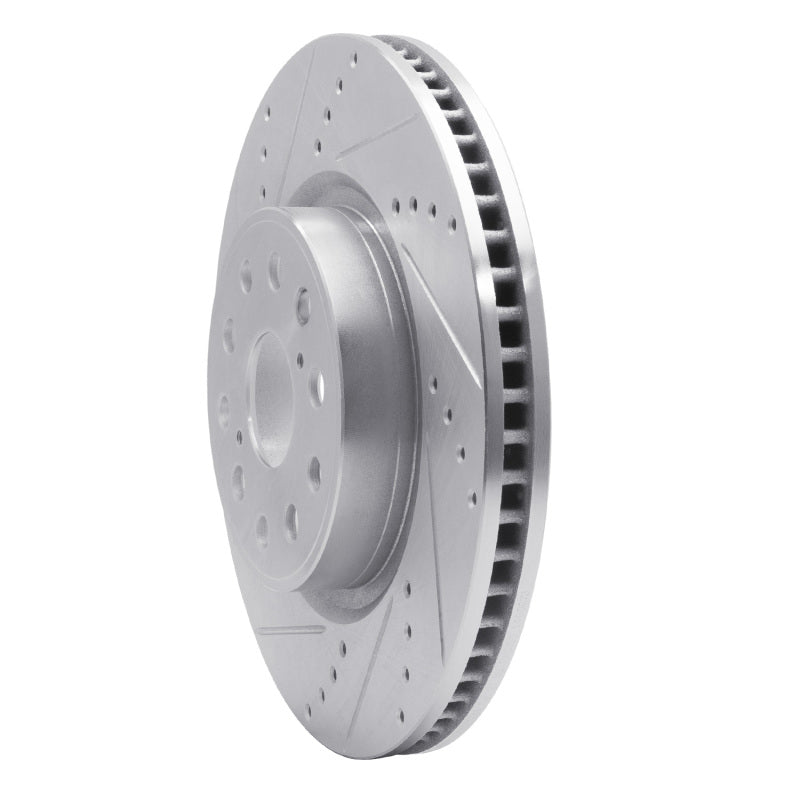 R1 Concepts R1 07-23 Lexus LS460 Front Left Drilled & Slotted Silver Brake Rotor