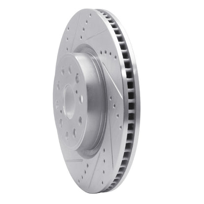 R1 Concepts R1 07-23 Lexus LS460 Front Left Drilled & Slotted Silver Brake Rotor