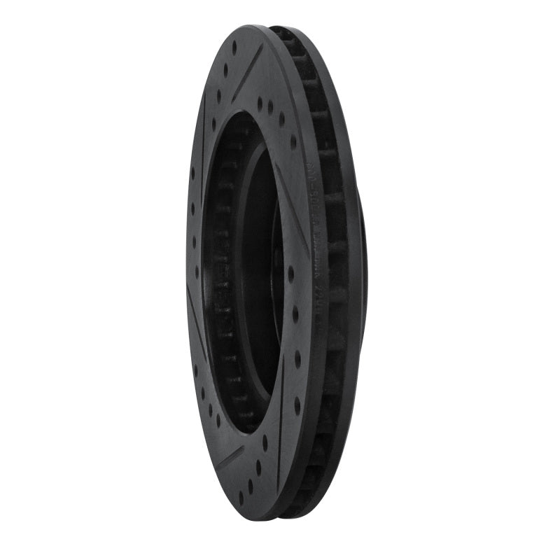 R1 Concepts R1 88-92 Ford Probe Front Right Drilled & Slotted Black Brake Rotor