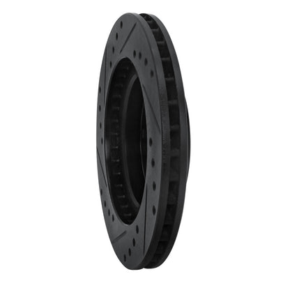 R1 Concepts R1 88-92 Ford Probe Front Right Drilled & Slotted Black Brake Rotor