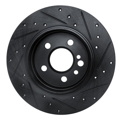 R1 Concepts R1 91-99 Mercedes-Benz 300SE Rear Left Drilled & Slotted Black Brake Rotor