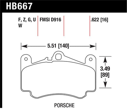 Hawk Performance Hawk 02-05 Porsche 911 Carrera 4 Turbo Look/Carrera 4S Front HPS Street Brake Pads