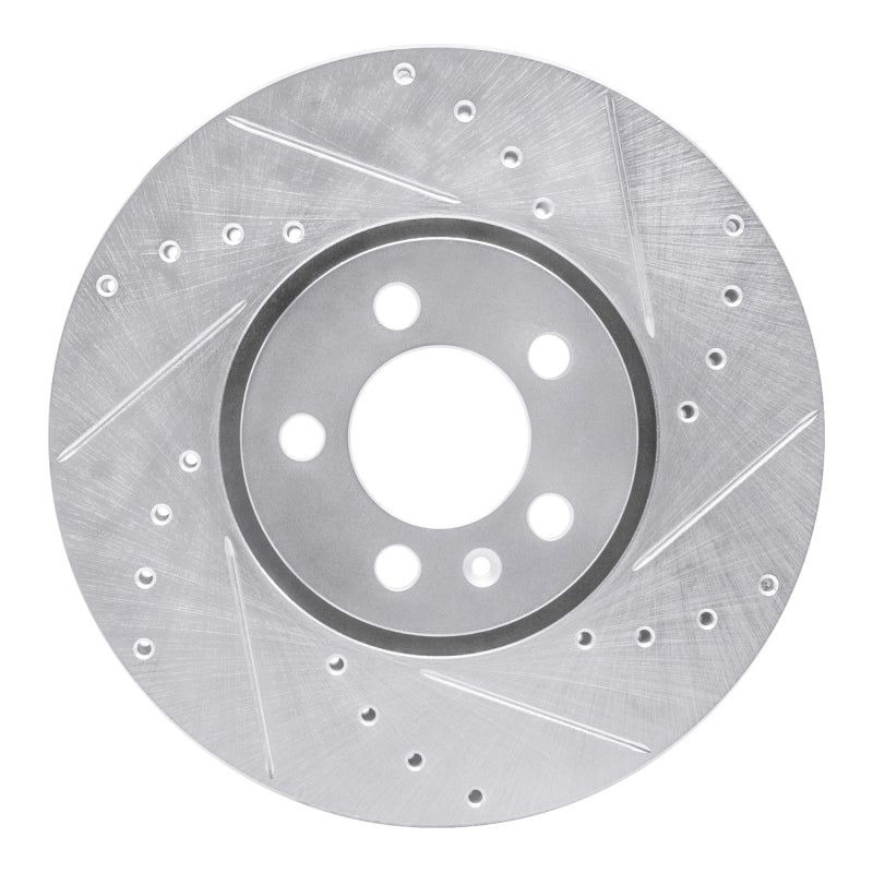 R1 Concepts R1 96-98 Volkswagen Passat (USA/Canada) Front Right Drilled & Slotted Silver Brake Rotor