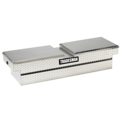 Tradesman Aluminum Gull Wing Cross Bed Truck Tool Box w/Push Button (70in.) - Brite