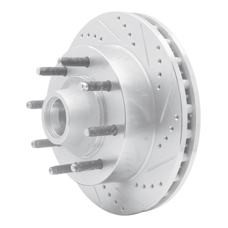 R1 Concepts R1 03-05 Ford F-250 2WD (Super Duty) Front Right Drilled & Slotted Silver Brake Rotor