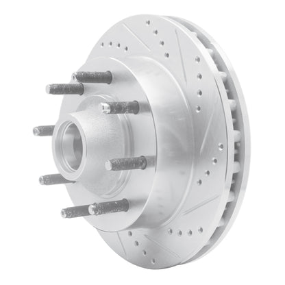 R1 Concepts R1 03-05 Ford F-250 2WD (Super Duty) Front Right Drilled & Slotted Silver Brake Rotor