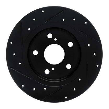 R1 Concepts R1 11-16 Scion TC Rear Right Drilled & Slotted Black Brake Rotor