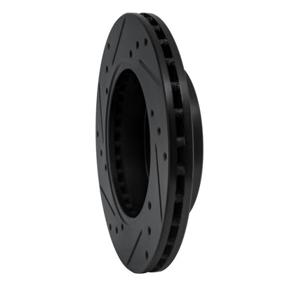 R1 Concepts R1 85-89 Nissan STANZA Front Right Drilled & Slotted Black Brake Rotor