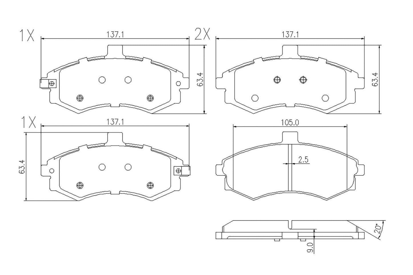 BOGAP Y8210117 Brake Pad Set, Disc Brake