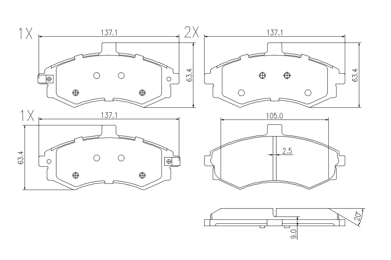 BOGAP Y8210117 Brake Pad Set, Disc Brake