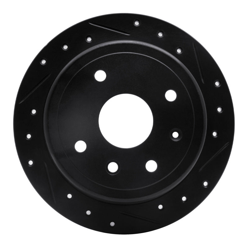 R1 Concepts R1 04-10 Chevrolet Optra (USA/Canada) Rear Right Drilled & Slotted Black Brake Rotor