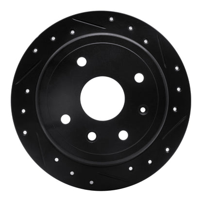 R1 Concepts R1 04-10 Chevrolet Optra (USA/Canada) Rear Right Drilled & Slotted Black Brake Rotor