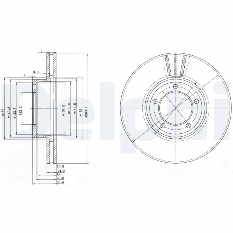 DELPHI BG2507 Brake Disc .
