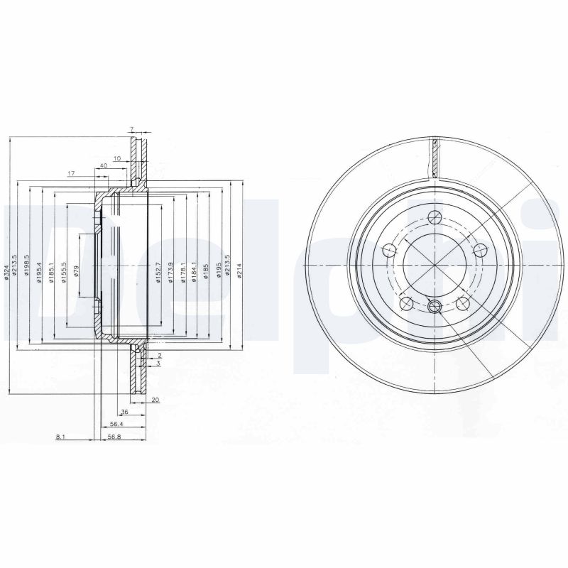 DELPHI BG3787 Brake Disc .