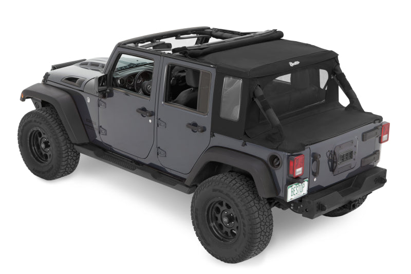 Bestop 07-18 Jeep Wrangler JK 4-Door Halftop Conversion Kit (Black Diamond)