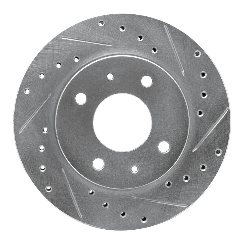 R1 Concepts R1 85-91 Dodge 2000 GTX Front Right Drilled & Slotted Silver Brake Rotor
