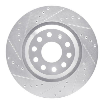 R1 Concepts R1 06-25 Audi A3 Quattro Rear Left Drilled & Slotted Silver Brake Rotor