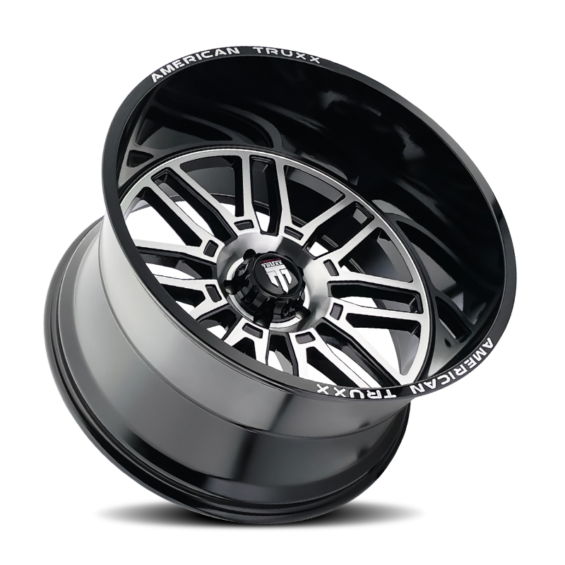 American Truxx AT1915 Restless 24x14 / 6x135 BP / -76mm Offset / 87.1mm Hub Gloss Blk Mach Wheel