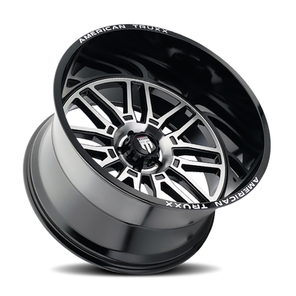 American Truxx AT1915 Restless 24x14 / 6x135 BP / -76mm Offset / 87.1mm Hub Gloss Blk Mach Wheel