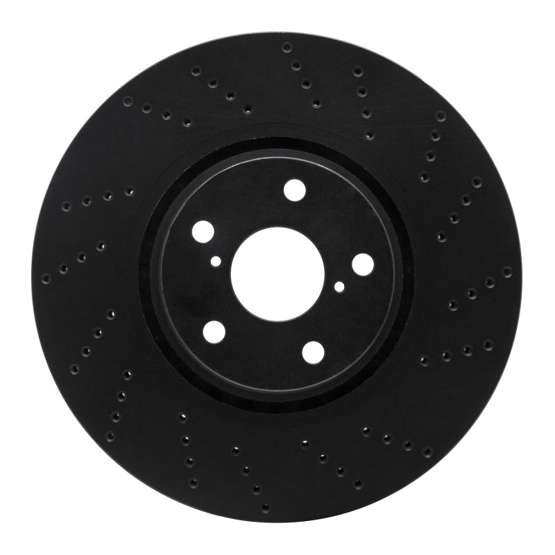 R1 Concepts R1 07-11 Lexus GS350 Right Front Drilled Black Brake Rotor