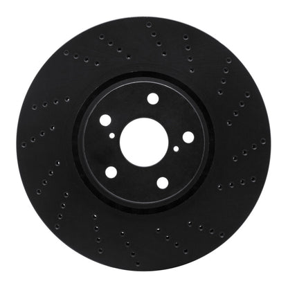 R1 Concepts R1 07-11 Lexus GS350 Right Front Drilled Black Brake Rotor
