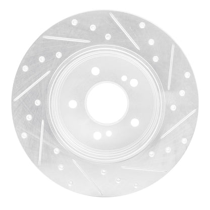 R1 Concepts R1 96-98 Mercedes-Benz SL320 Rear Left Drilled & Slotted Silver Brake Rotor