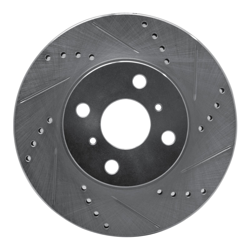 R1 Concepts R1 04-06 Scion XA Front Right Drilled & Slotted Silver Brake Rotor