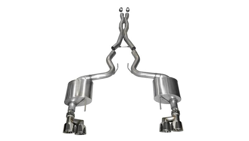 CORSA Performance Corsa 2015-2017 Ford Mustang GT 5.0 3in Cat Back Exhaust Polish Quad Tips (Xtreme)