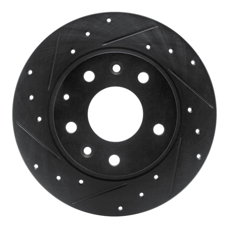 R1 Concepts R1 14-25 Mazda 3 Rear Left Drilled & Slotted Black Brake Rotor