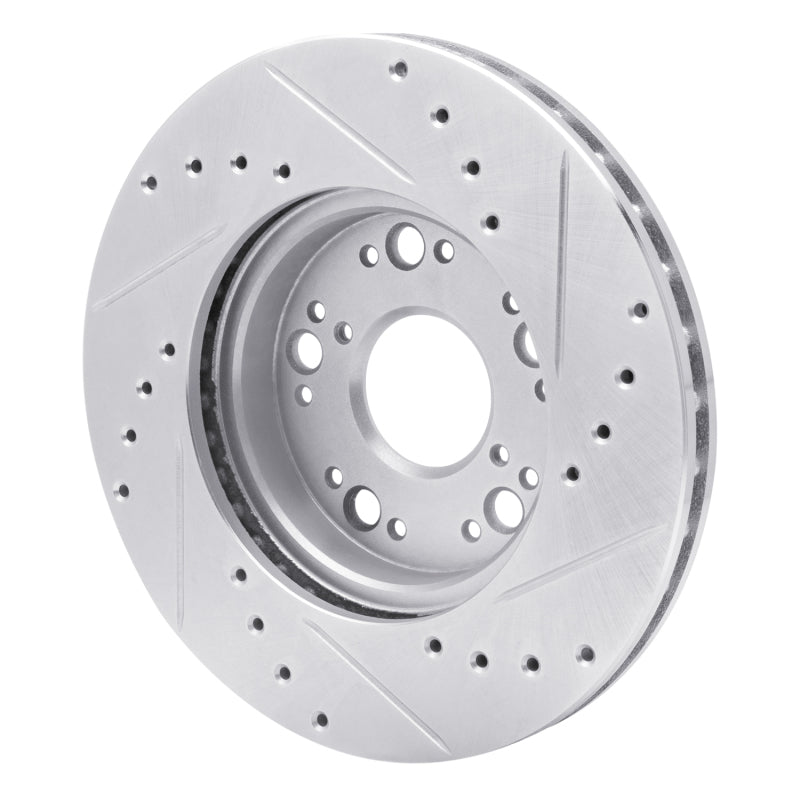 R1 Concepts R1 90-90 Lexus LS400 Front Left Drilled & Slotted Silver Brake Rotor