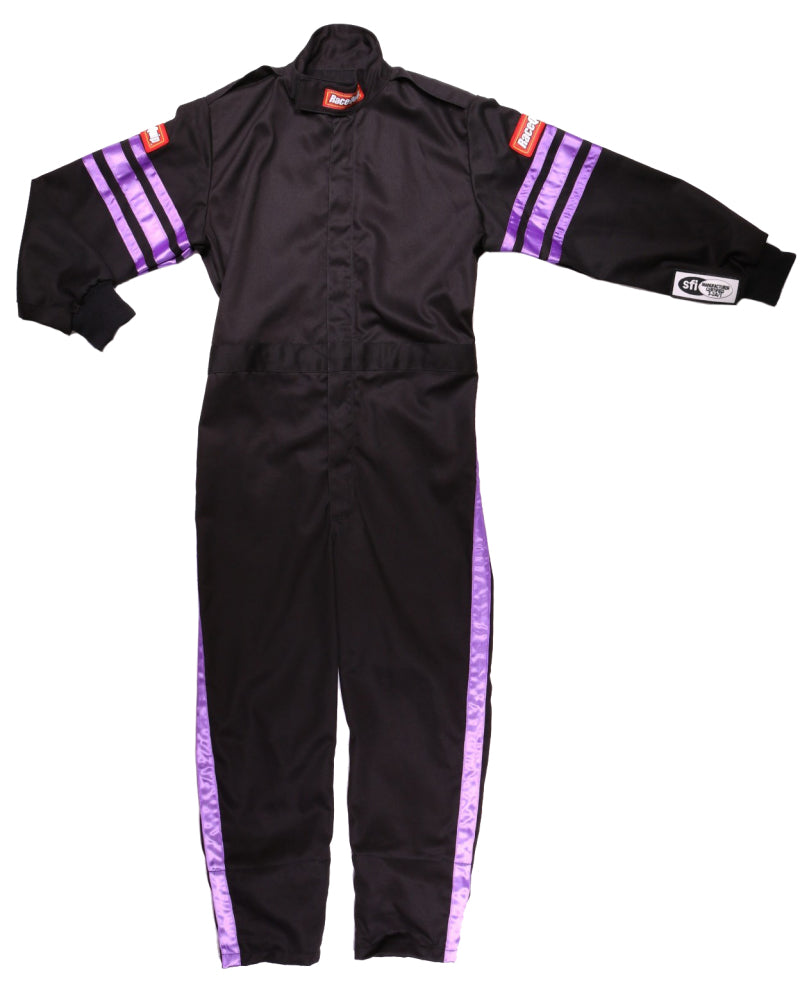RaceQuip Purple Trim SFI-1 JR. Suit - Kids XSM