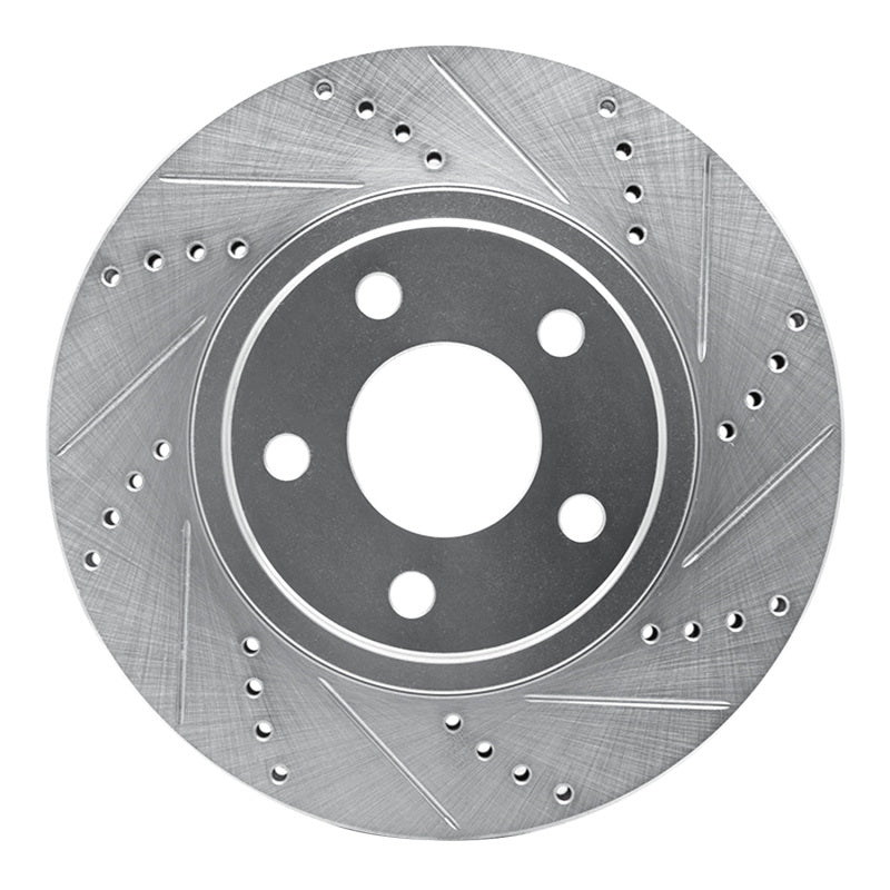 R1 Concepts R1 97-05 Buick Riviera Front Right Drilled & Slotted Silver Brake Rotor