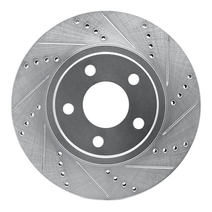 R1 Concepts R1 97-05 Buick Riviera Front Right Drilled & Slotted Silver Brake Rotor