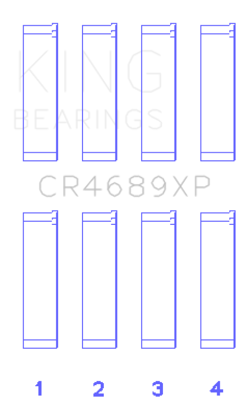 King Engine Bearings King Subaru FB20 Housing Bore +.003in (Size 0.25) pMaxBlack Coated Connecting Rod Bearing Set